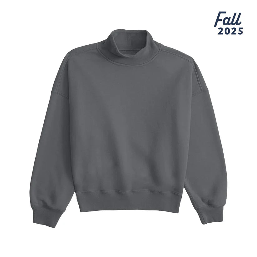 Southern Fried Cotton Women's All Day Chill Oversize Mock Neck Fleece