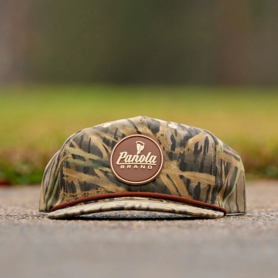 Panola Brand Rubber Patch Camo Rope Snapback Hat