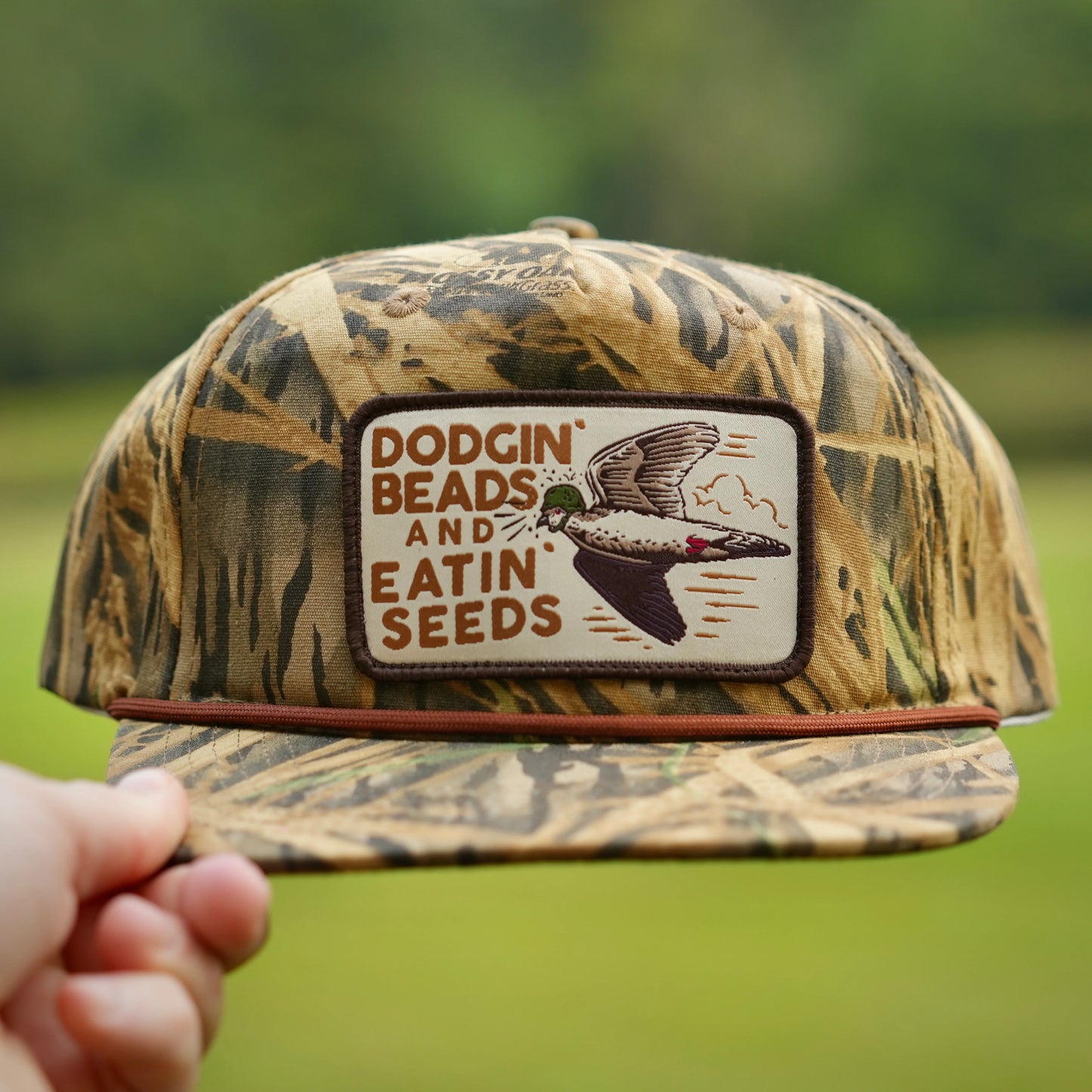 Panola Brand Dove Patch Dodgin' Beads & Eatin' Seeds Rope Snapback Hat
