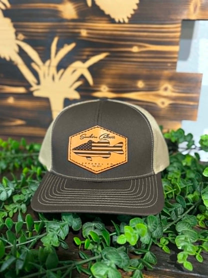 Southern Culture American Bass Light Leather Patch Snapback Hat