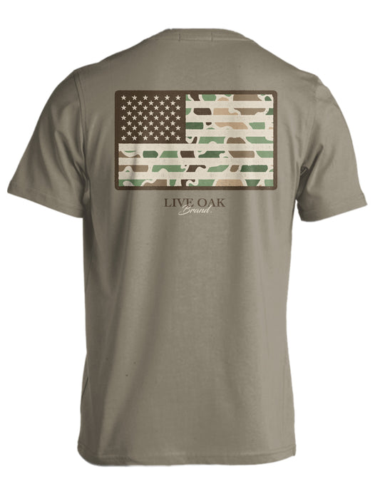 Live Oak Brand Camo State Flags, USA S/S TEE Shirt
