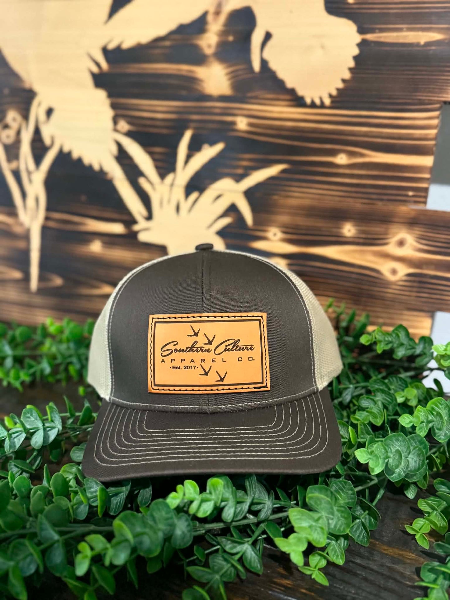 Southern Culture Tracks Leather Patch Snapback Hat