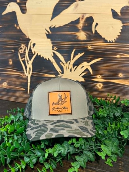 Southern Culture Antler Leather Patch Snapback Hat