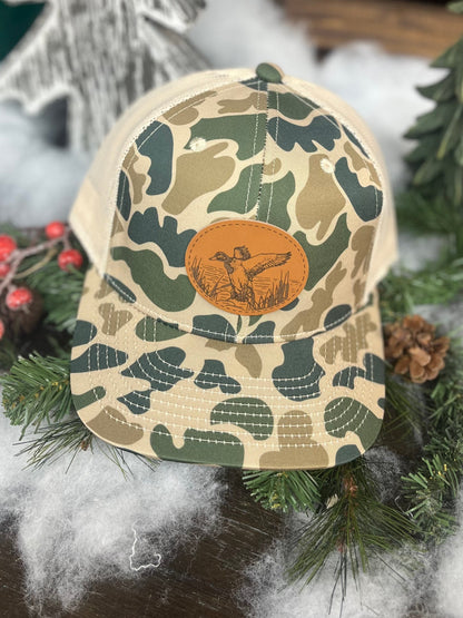 Low Country Comfort Duck Landing Leather Patch Snapback Hat