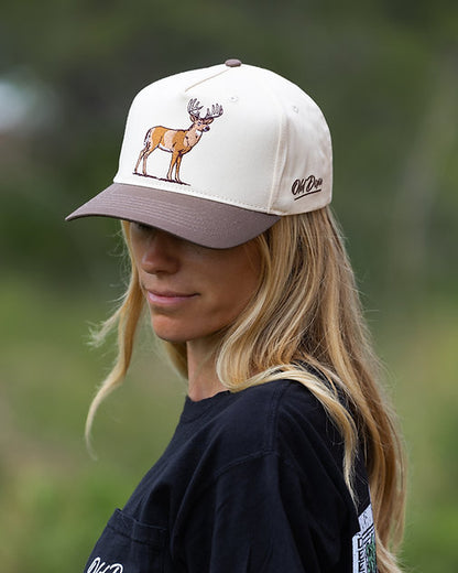 Old Dixie Embroidered Buck Canvas Snapback Hat