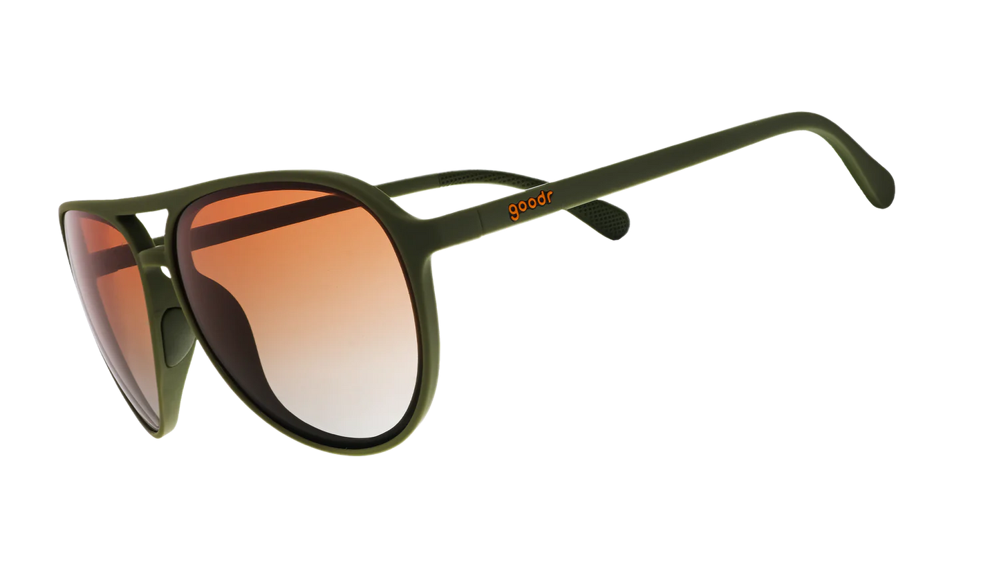 Goodr I Come with Baggage Shades - Rich Green/Amber Gradient Lenses