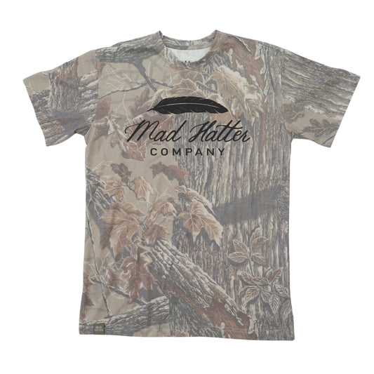 Mad Hatter Camo Black Feather Logo S/S TEE Shirt