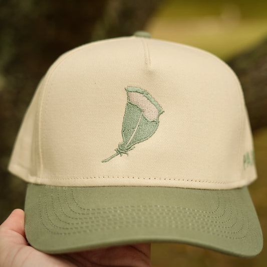 Panola Brand Feather 2 Tone Trucker Snapback Hat