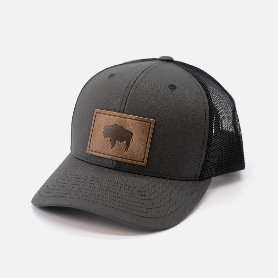 Range Leather Co. Buffalo Leather Patch Snapback Hat