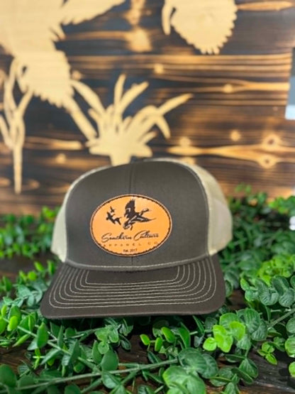 Southern Culture Ducks Migrating Light Circle Leather Patch Snapback Hat