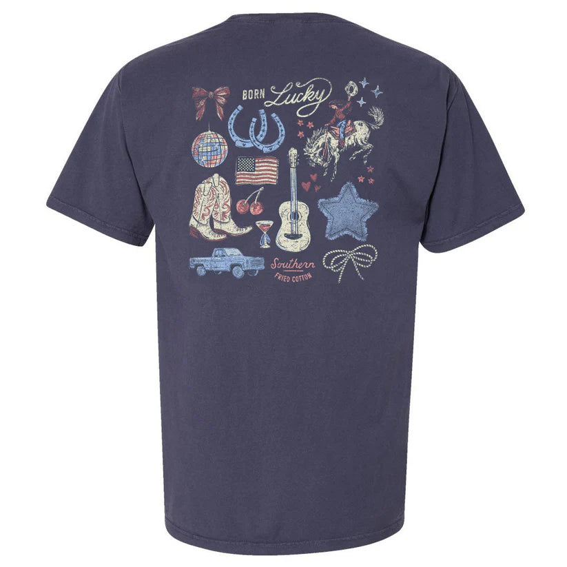 Southern Fried Cotton Women's Born Lucky S/S TEE Shirt
