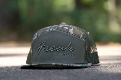 Freak Outdoors Woodsman Reno Embroidered 7 Panel Snapback Hat