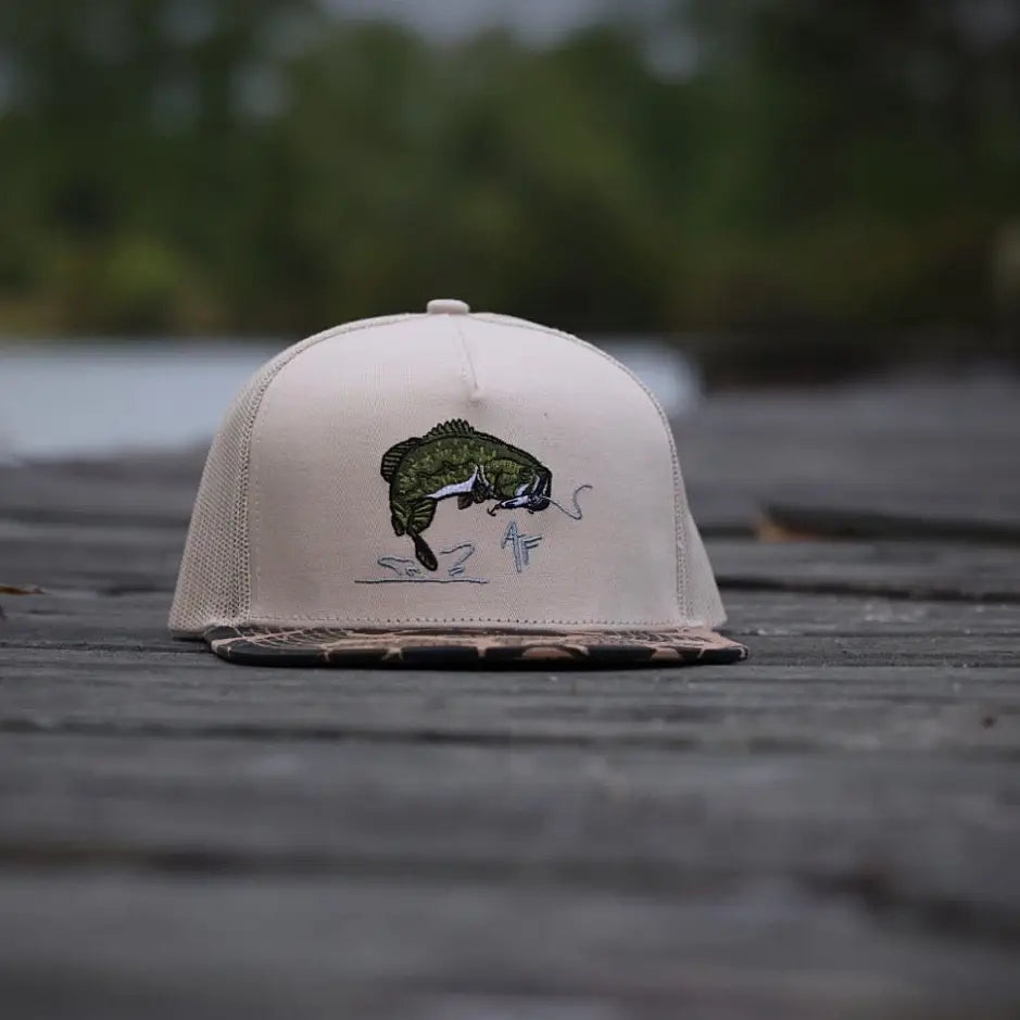 American Fetcher Largemouth Bass 7 Panel Snapback Hat