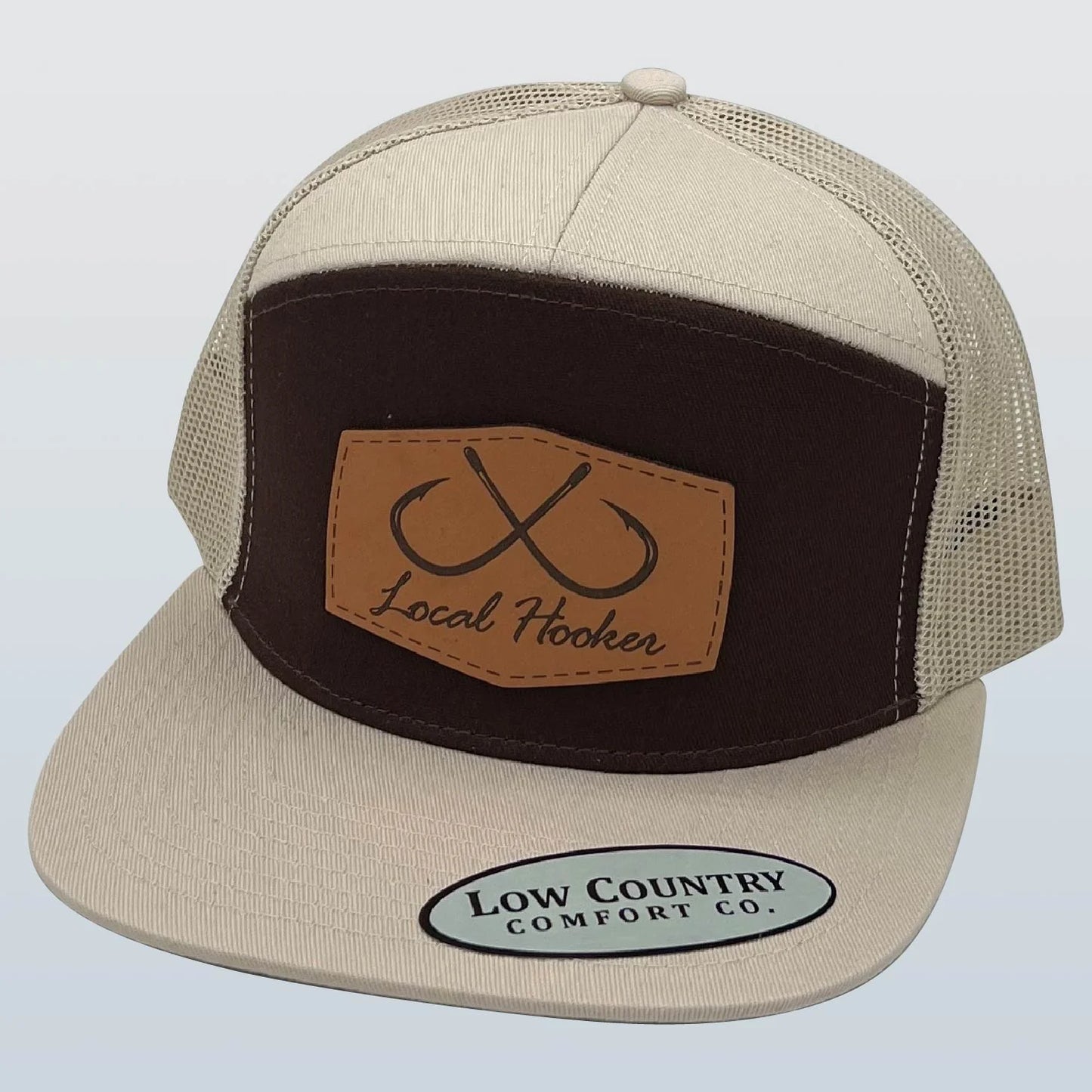 Local Hooker 7 Panel Leather Patch Snapback Hat
