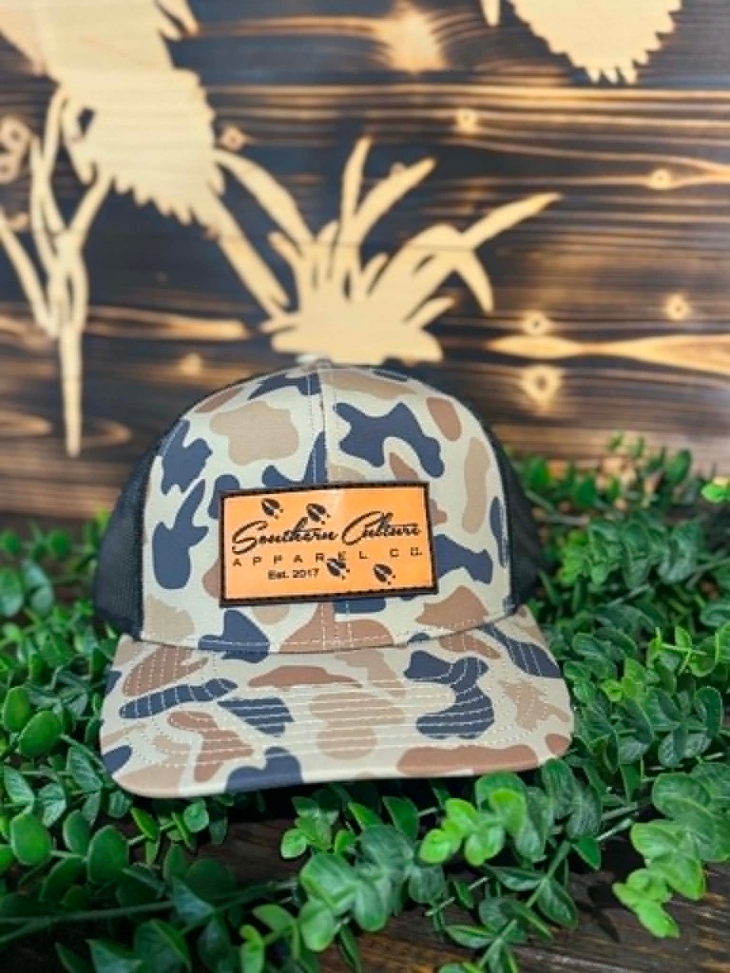 Southern Culture Deer Tracks Leather Patch Snapback Hat