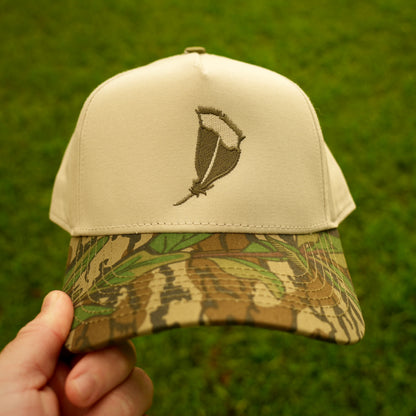 Panola Brand Camo Feather 2 Tone Trucker Snapback Hat