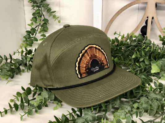 East Coast Waterfowl Wall Hanger ECW Turkey Fan Patch Rope Snapback Hat