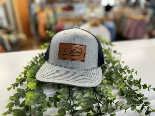 Coosa Cotton Logo Leather Patch Trucker Snapback Hat