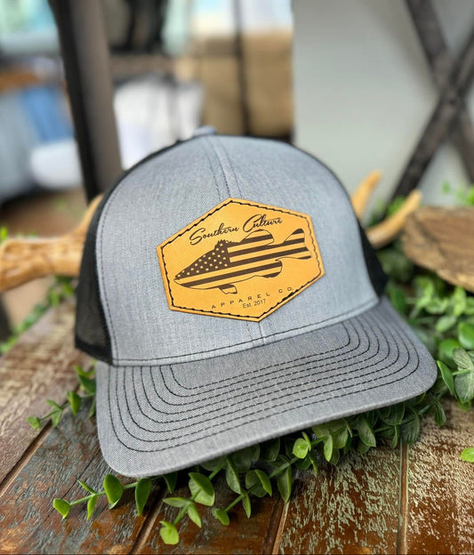 Southern Culture American Bass Light Leather Patch Snapback Hat