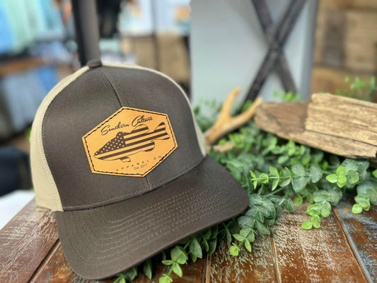 Southern Culture American Bass Light Leather Patch Snapback Hat