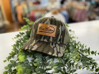 Coosa Cotton Logo Leather Patch Trucker Snapback Hat