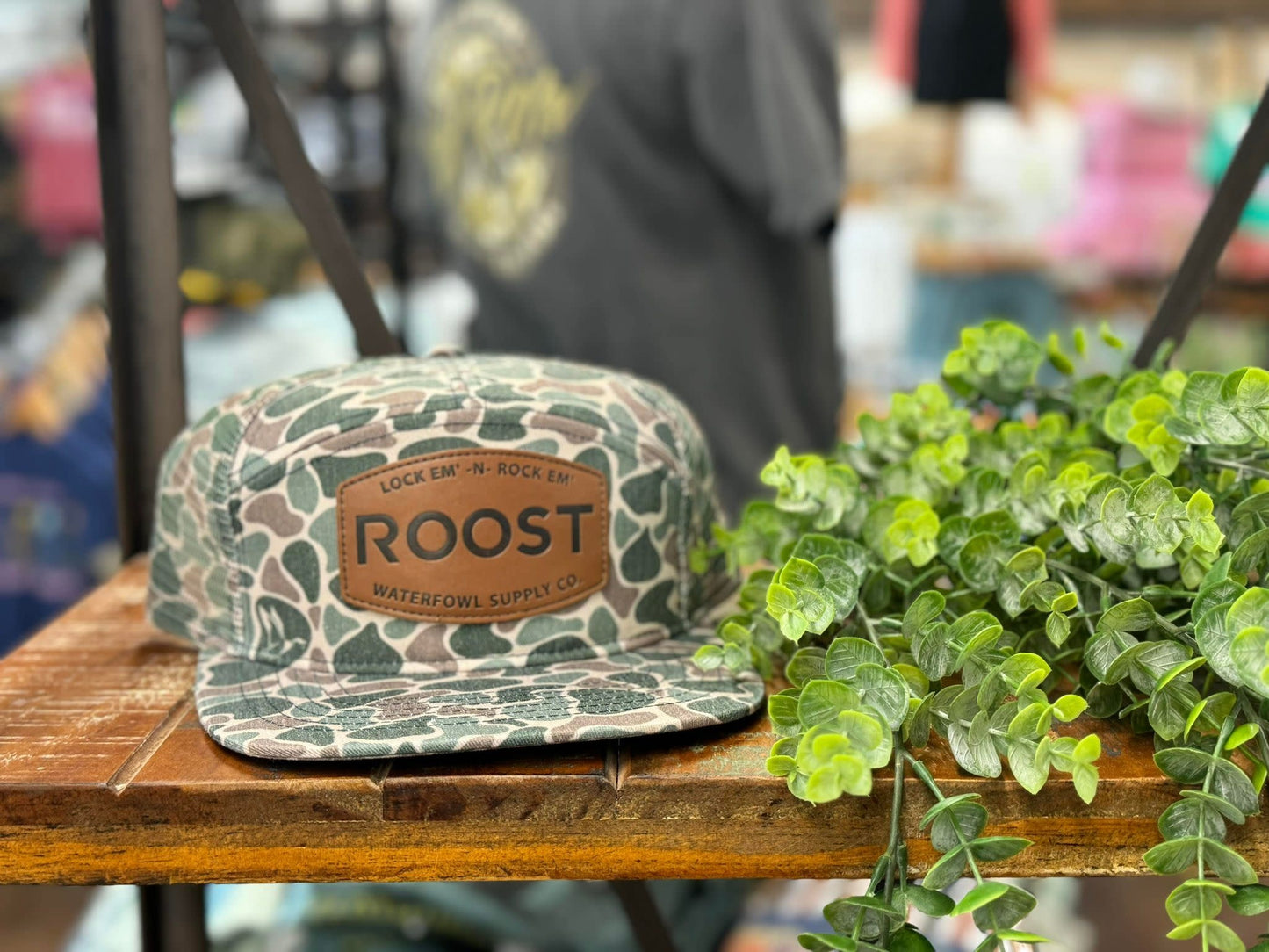 Roost Leather Patch 7 Panel Snapback Hat