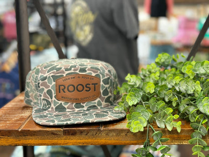 Roost Leather Patch 7 Panel Snapback Hat