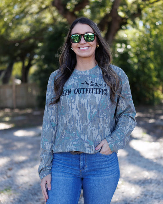 EZN Outfitters Mossy Oak Washed Out L/S TEE Shirt