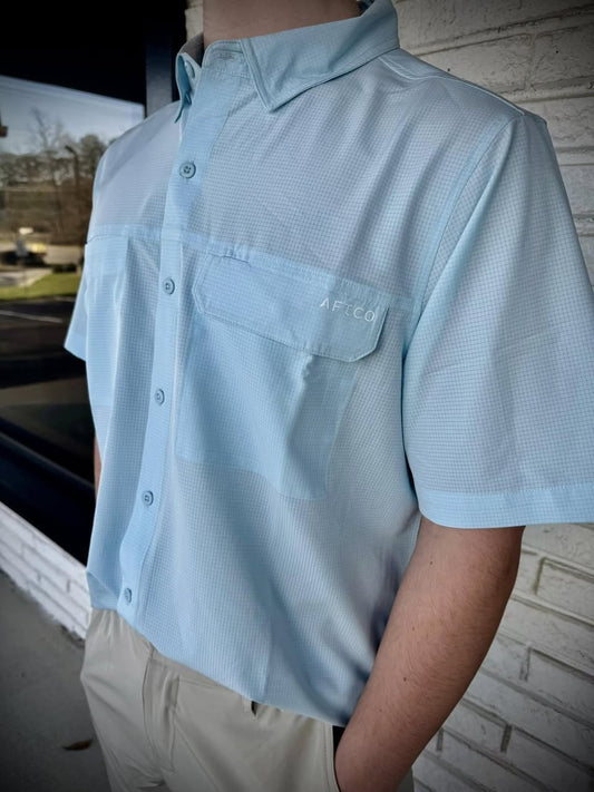 Aftco Men's Air O Mesh Tech S/S Button Down Shirt