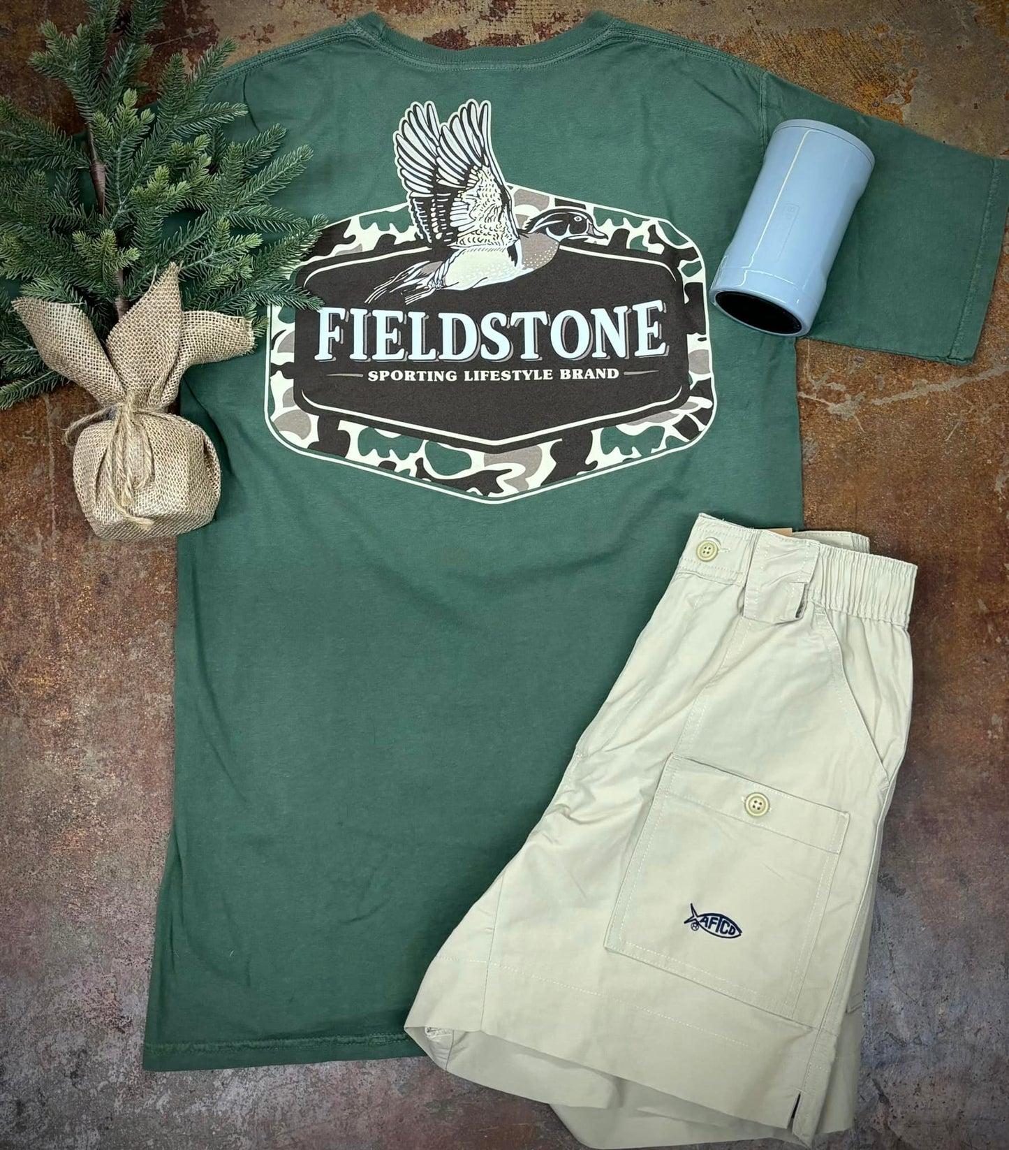 Fieldstone Outdoors Camo Wood Duck S/S TEE Shirt