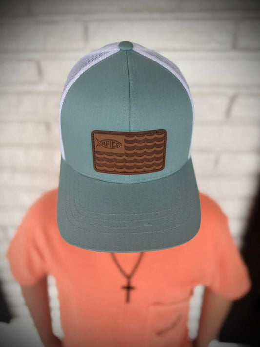 Aftco Men's Canton Leather Patch Snapback Hat