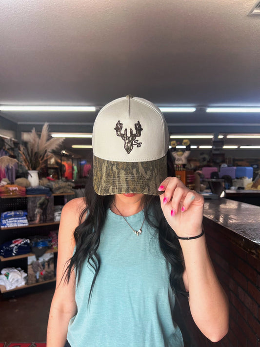 Speckle Bellies Camo Deer 7 Panel Snapback Hat