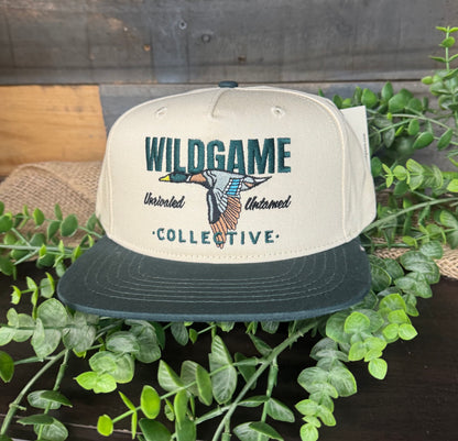 Wildgame Collective Embroidered Mallard Full Logo Canvas Back Snapback Hat