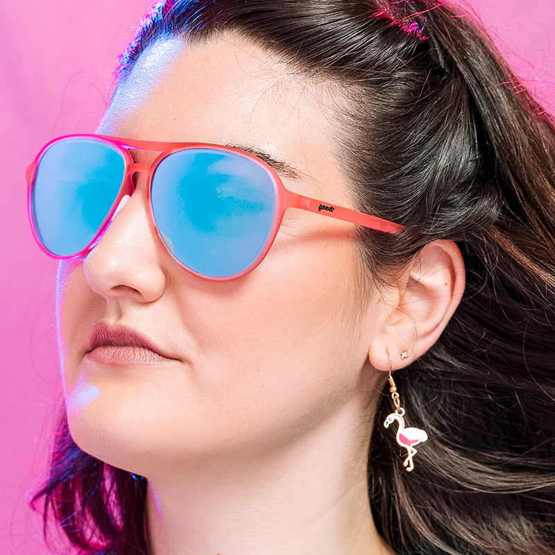 Goodr Carl is My Co-Pilot Shades-Pink and Teal