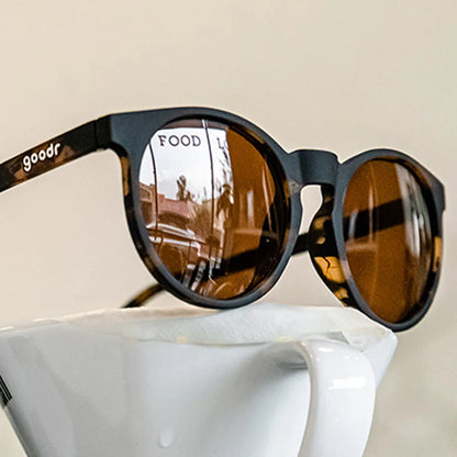 Goodr Nine Dollar Pour Over Shades - Tortoise Shell Round Hipster