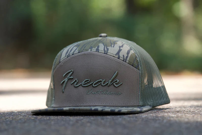 Freak Outdoors Woodsman Reno Embroidered 7 Panel Snapback Hat