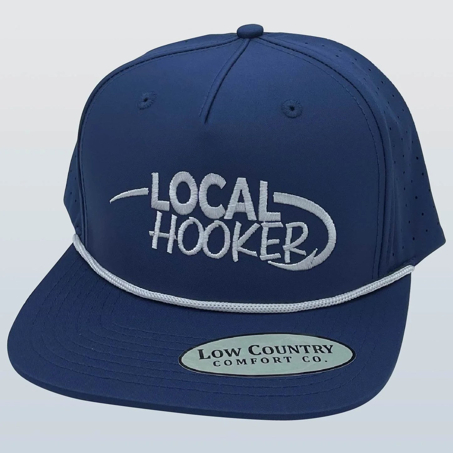 Local Hooker Hook Text Logo 5 Performance Rope Snapback Hat