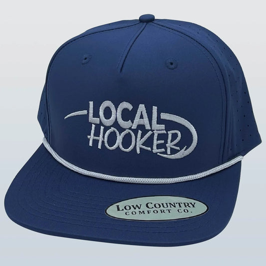 Local Hooker Hook Text Logo 5 Performance Rope Snapback Hat