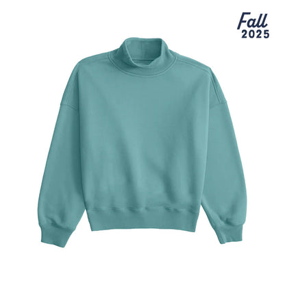 Southern Fried Cotton Women's All Day Chill Oversize Mock Neck Fleece