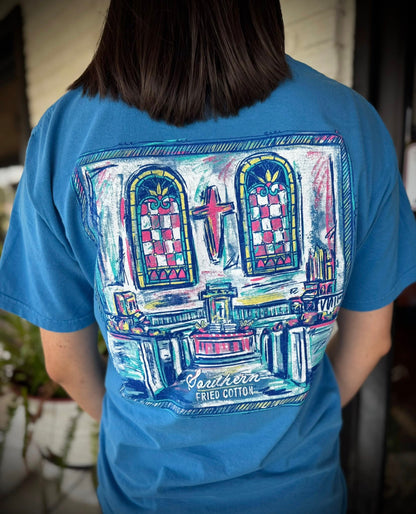 Southern Fried Cotton Women's Sundays Colors S/S TEE Shirt