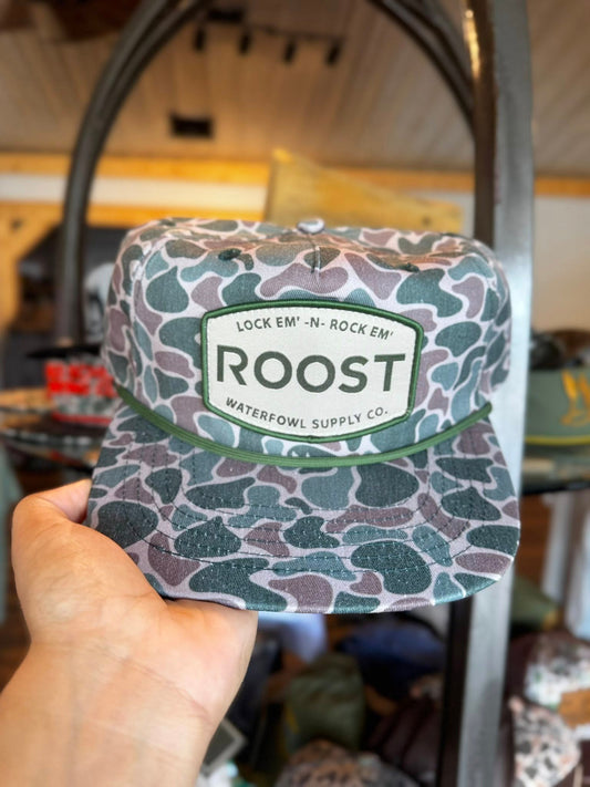 Roost Waterfowl Vintage Patch Rope Snapback Hat