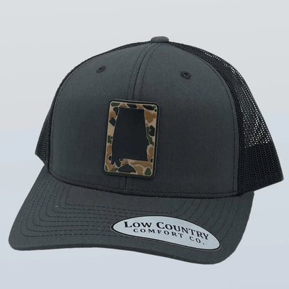 Low Country Comfort Alabama Outline Camo PVC Patch Snapback Hat