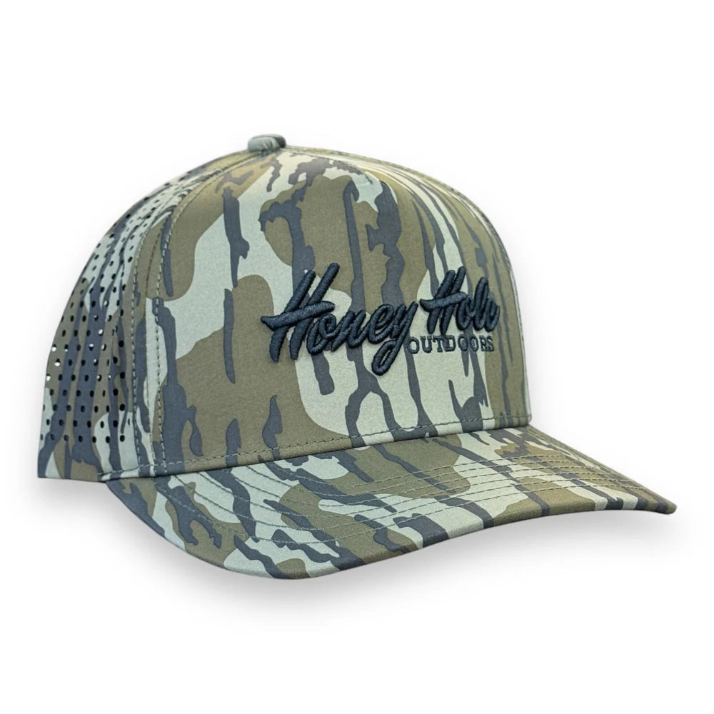 Honey Hole Outdoors Embroidered Logo Heritage Performance Rope Snapback Hat