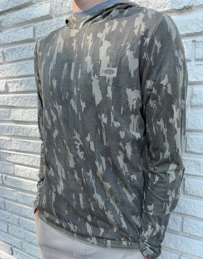 Aftco Men's Ocean Bound UPF Printed Hood L/S Performance Shirt