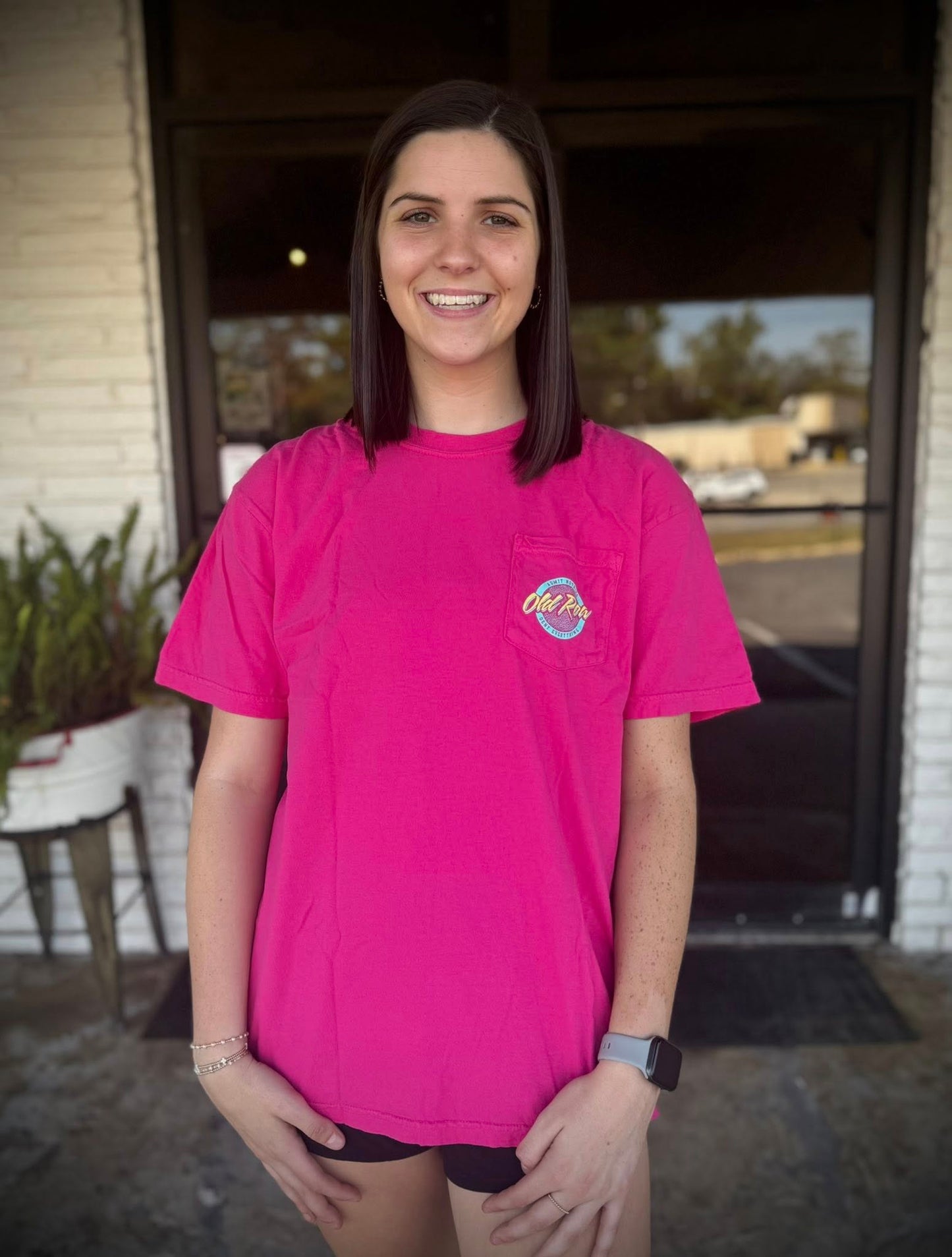 Old Row Outdoors Women's Circle Logo W Teal S/S TEE Shirt