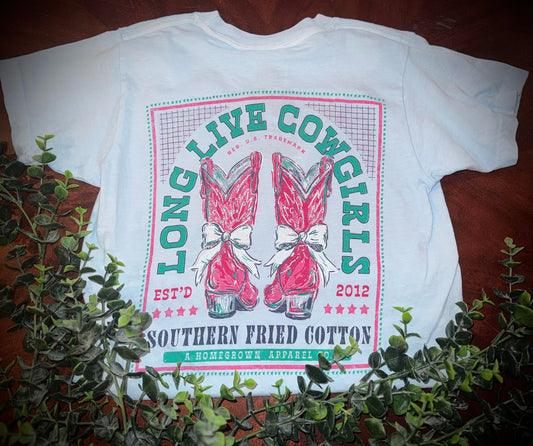 Southern Fried Cotton Youth Girls Boots & Bows S/S TEE Shirt