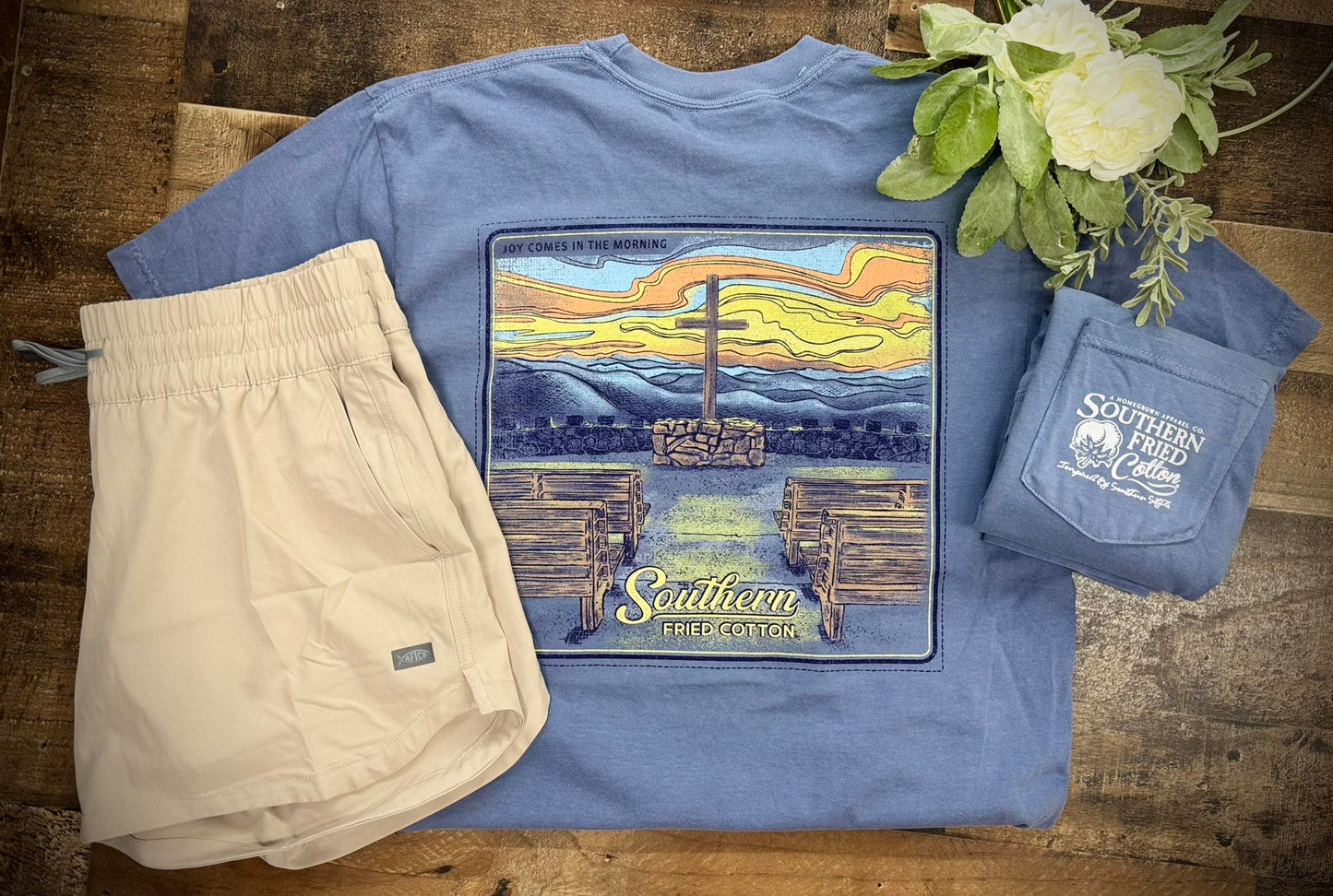 Southern Fried Cotton Women's Joy Comes in the Morning S/S TEE Shirt