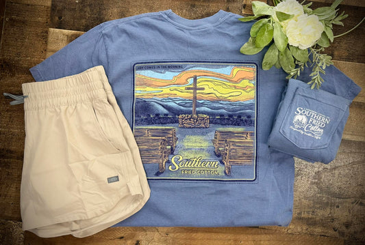 Southern Fried Cotton Women's Joy Comes in the Morning S/S TEE Shirt