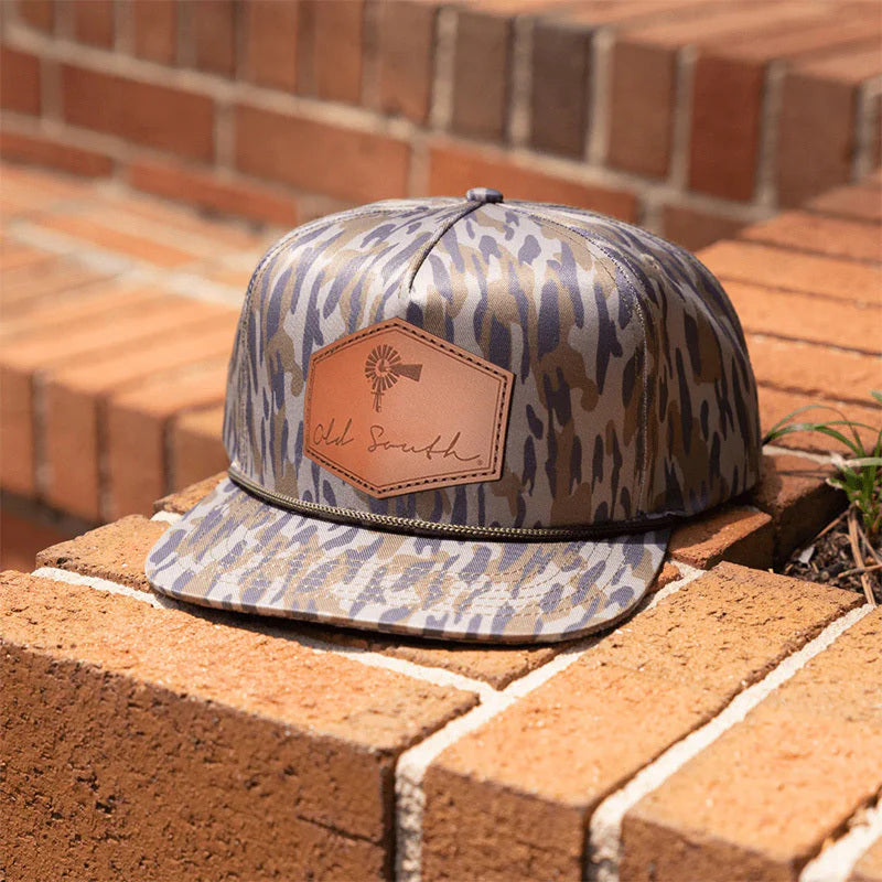 Old South Apparel Signature Leather Patch Rope Snapback Hat