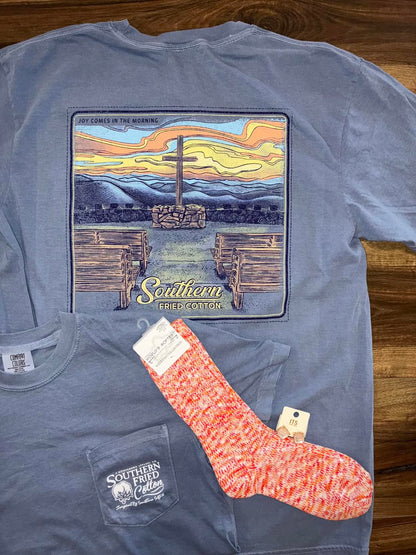 Southern Fried Cotton Women's Joy Comes in the Morning S/S TEE Shirt